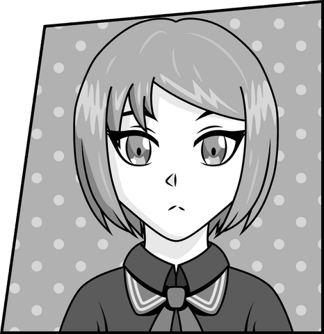 monochrome anime character portrait on transparent background - Download Free Stock Videos Pikwizard.com
