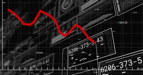 Economic Downturn Concept on Trading Dashboard with Data Visualization