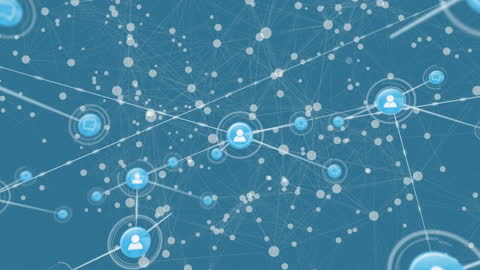 Abstract Digital Network Background with Connection Icons