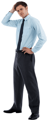 Transparent business professional thinking with hand on head in formal attire - Download Free Stock Videos Pikwizard.com