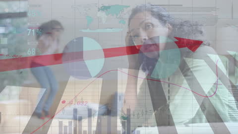 Stressed Mother Managing Financial Data Overlay