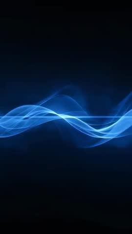 Looping Neon Blue Wave Ribbon Flowing Across Dark Vertical Screen for Motion Background