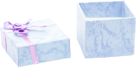 Open Gift Box with Purple Ribbon on Transparent Background