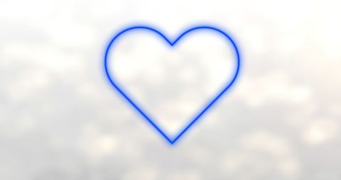 Neon Blue Heart Icon with Blurred Light Background - Download Free Stock Images Pikwizard.com