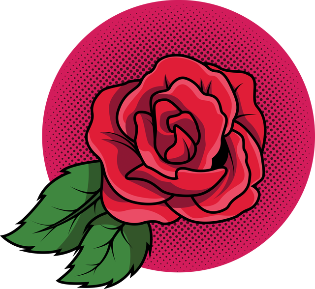 Digital Transparent Illustration of Red Rose with Green Leaves - Download Free Stock Videos Pikwizard.com