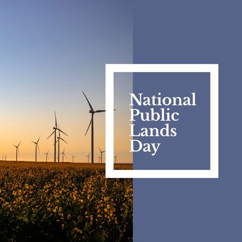national public lands day celebrating renewable energy wind turbines - Download Free Stock Templates Pikwizard.com