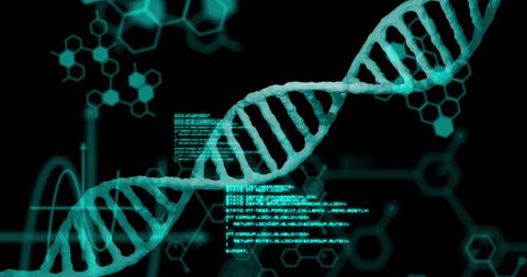 Digital DNA Strand with Data Technology Interface - Download Free Stock Images Pikwizard.com