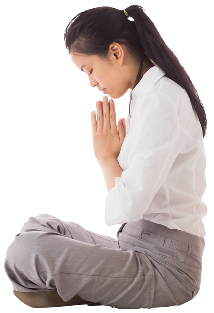 Transparent Professional Woman Meditating Lotus Pose - Download Free Stock Videos Pikwizard.com