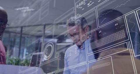 Business Team Analyzing Data with Digital Interfaces in Modern Office - Download Free Stock Images Pikwizard.com