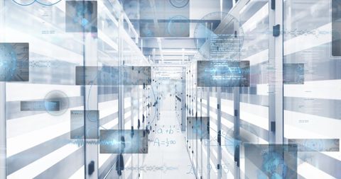 Advanced Digital Processing in Modern Server Room - Download Free Stock Images Pikwizard.com