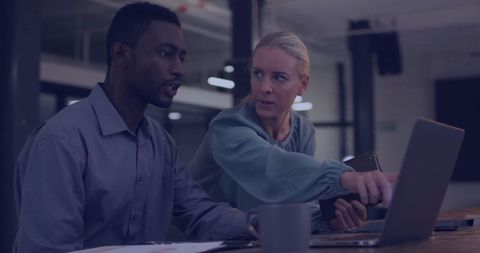 Professionals Collaborating in Modern Office Space