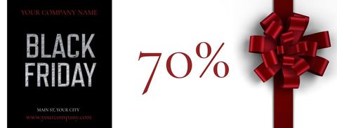 Black Friday Sale Promotion with Red Ribbon and Discount - Download Free Stock Templates Pikwizard.com