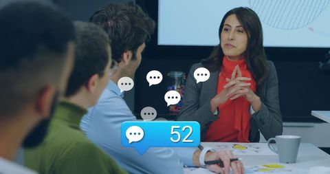 Business Colleagues Working on Social Media Strategy