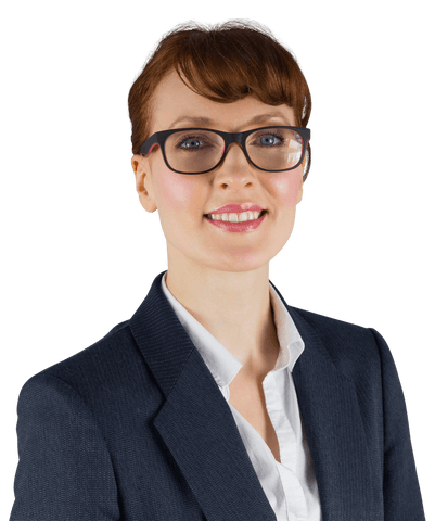 Transparent Businesswoman Happy Smiling on Isolated Background