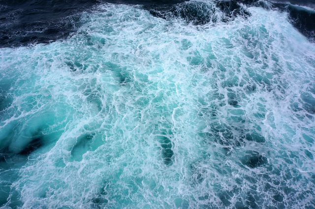 Turbulent Ocean Waves with White Foam and Blue Water - Download Free Stock Photos Pikwizard.com