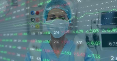 Healthcare Professional Analyzing Digital Stock Market Trends