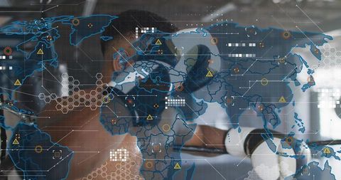Boxer training with augmented reality data overlay, global map analytics and wearable tech