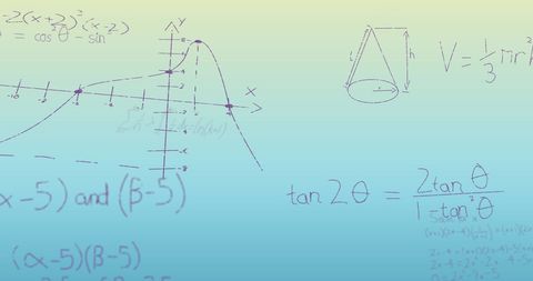 Mathematical Formulas and Graphs on Blue Gradient Background - Download Free Stock Images Pikwizard.com