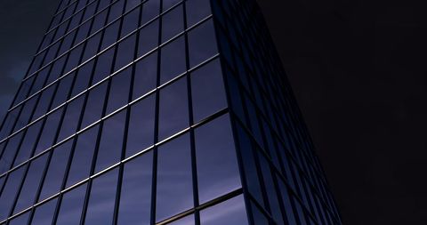 Modern Skyscraper at Night with Dramatic Blue Lightning Silhouetted - Download Free Stock Images Pikwizard.com
