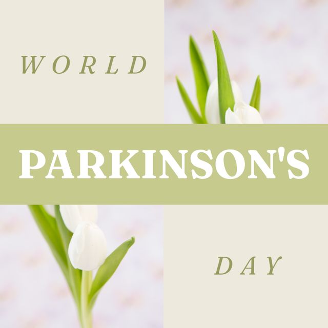 World Parkinson's Day Commemoration with Elegant White Tulips - Download Free Stock Templates Pikwizard.com