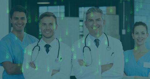 Healthcare Professionals Embracing Technology in Hospital