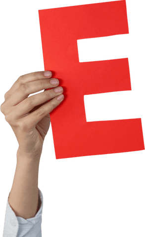 transparent hand holding red e letter in business concept - Download Free Stock Videos Pikwizard.com