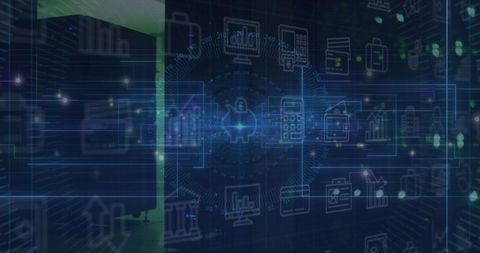 Digital Data Processing in High-Tech Server Room Interface - Download Free Stock Images Pikwizard.com