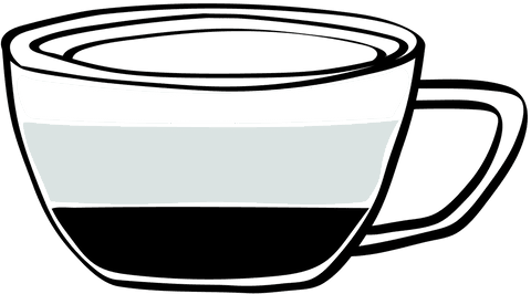 Transparent Coffee Cup Illustration with Handle