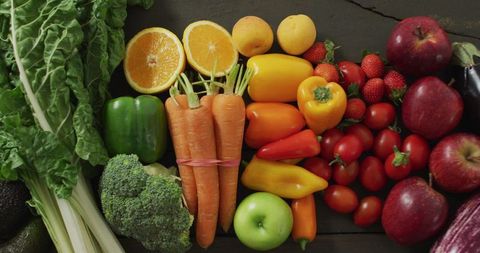 Vibrant Assortment of Fresh Fruits and Vegetables for Healthy Living - Download Free Stock Images Pikwizard.com