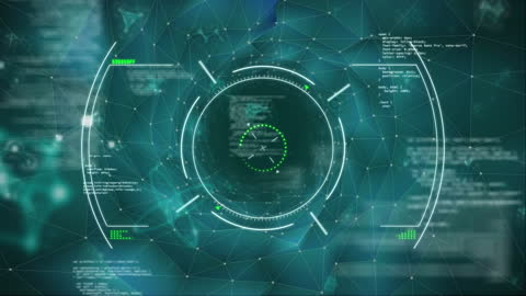 Digital Futuristic Interface with Data and Scanning