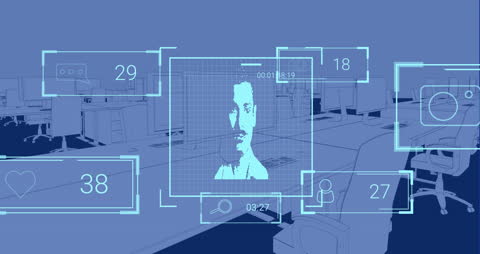 Digital Profile Activation in 3D Office Space Interface