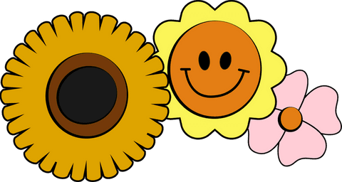 cartoon floral trio with happy face on transparent background - Download Free Stock Videos Pikwizard.com