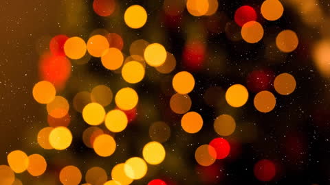 Warm Christmas Bokeh with Falling Snowflakes Effect