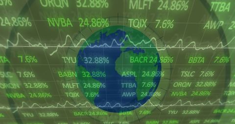 Global Stock Market Data Overlaid on Earth Image - Download Free Stock Images Pikwizard.com