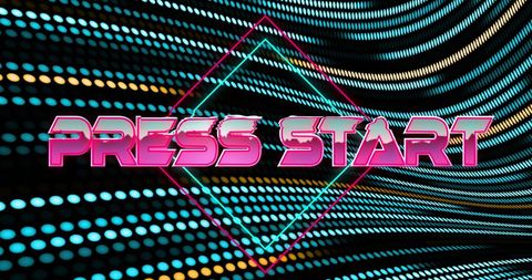 Futuristic Digital Game Start Screen with Neon Elements - Download Free Stock Images Pikwizard.com