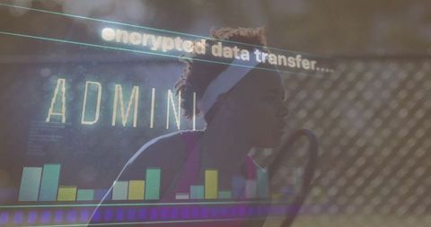 Female Tennis Player with Technological Data Overlay