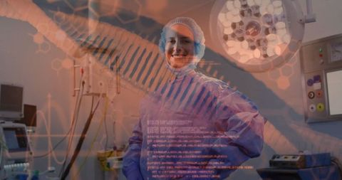 Female Surgeon Embracing Innovation in Modern Operating Theater