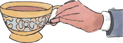 Elegant Porcelain Teacup with Warm Tea On Transparent Background