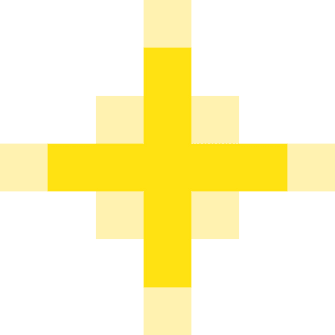 Layered pixel art cross shapes on transparent background