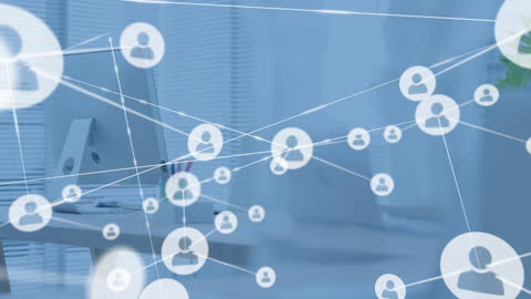 Global Connections in Digital Networking Animation