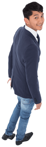 Happy Asian Businessman on Transparent Background Professional Attire