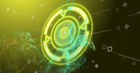 Futuristic Digital Interface with Glowing Circular Particles - Download Free Stock Images Pikwizard.com