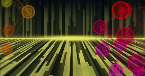 Futuristic Digital Connections Over Abstract Light Patterns - Download Free Stock Images Pikwizard.com