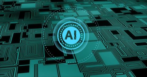 Futuristic AI Technology with Digital Interface