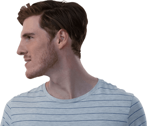transparent profile of male in striped shirt showing side view - Download Free Stock Videos Pikwizard.com
