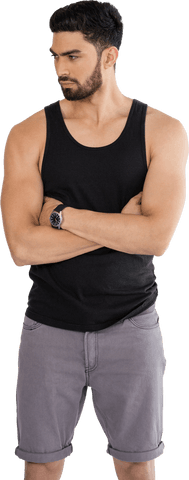 transparent athletic man in tank top with crossed arms - Download Free Stock Videos Pikwizard.com