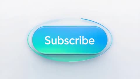 Animating glossy blue-green subscribe button with sweeping arc and 3D glass sheen