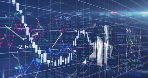 Dynamic data chart analyzing financial markets and trends