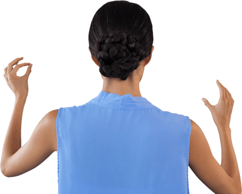 transparent back view of businesswoman gesturing - Download Free Stock Videos Pikwizard.com