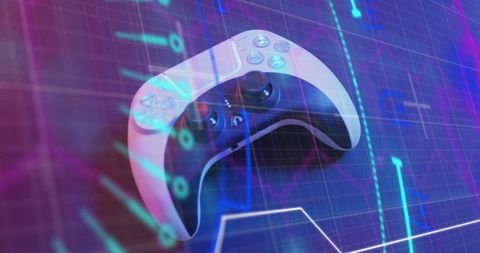 Futuristic Gaming Controller with Data Visualization - Download Free Stock Images Pikwizard.com